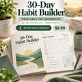 30-Day Habit Builder printable PDF sales poster