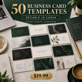 50 Business Card Templates editable in Canva