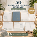 50 Printable Planner Templates editable in Canva