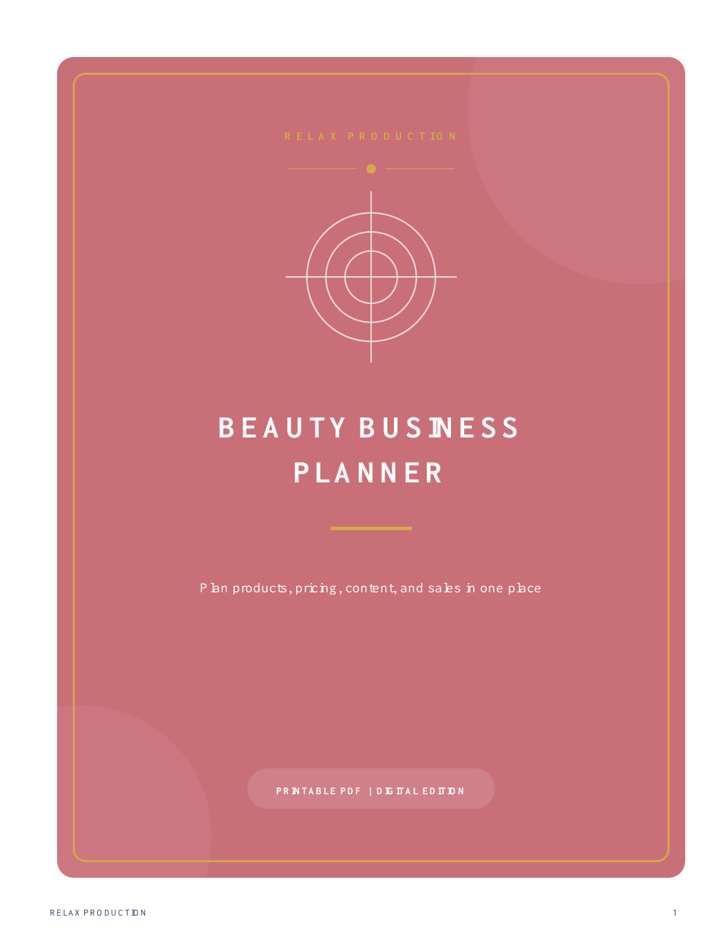 Beauty Business Planner premium cover