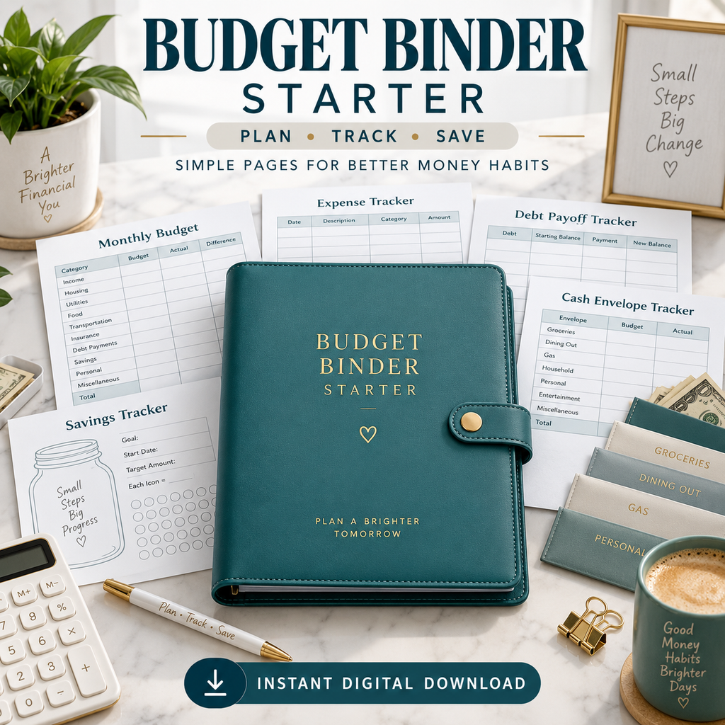 Budget Binder Starter instant digital download poster