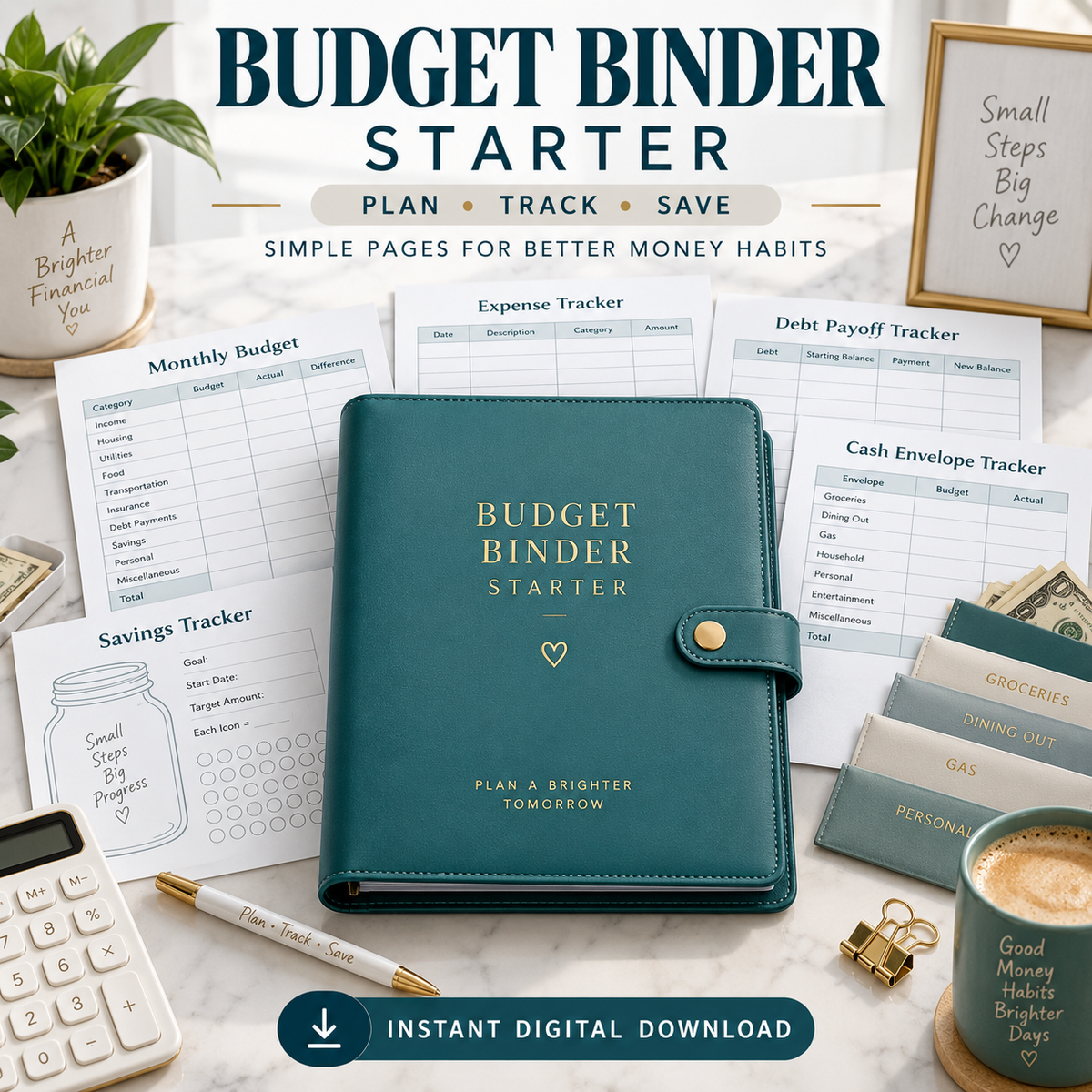 Budget Binder Starter instant digital download poster