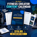 30-Day Fitness Creator Content Calendar sales poster
