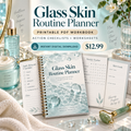 Glass Skin Routine Planner printable PDF sales poster