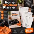 Home Workout Planner printable PDF sales poster