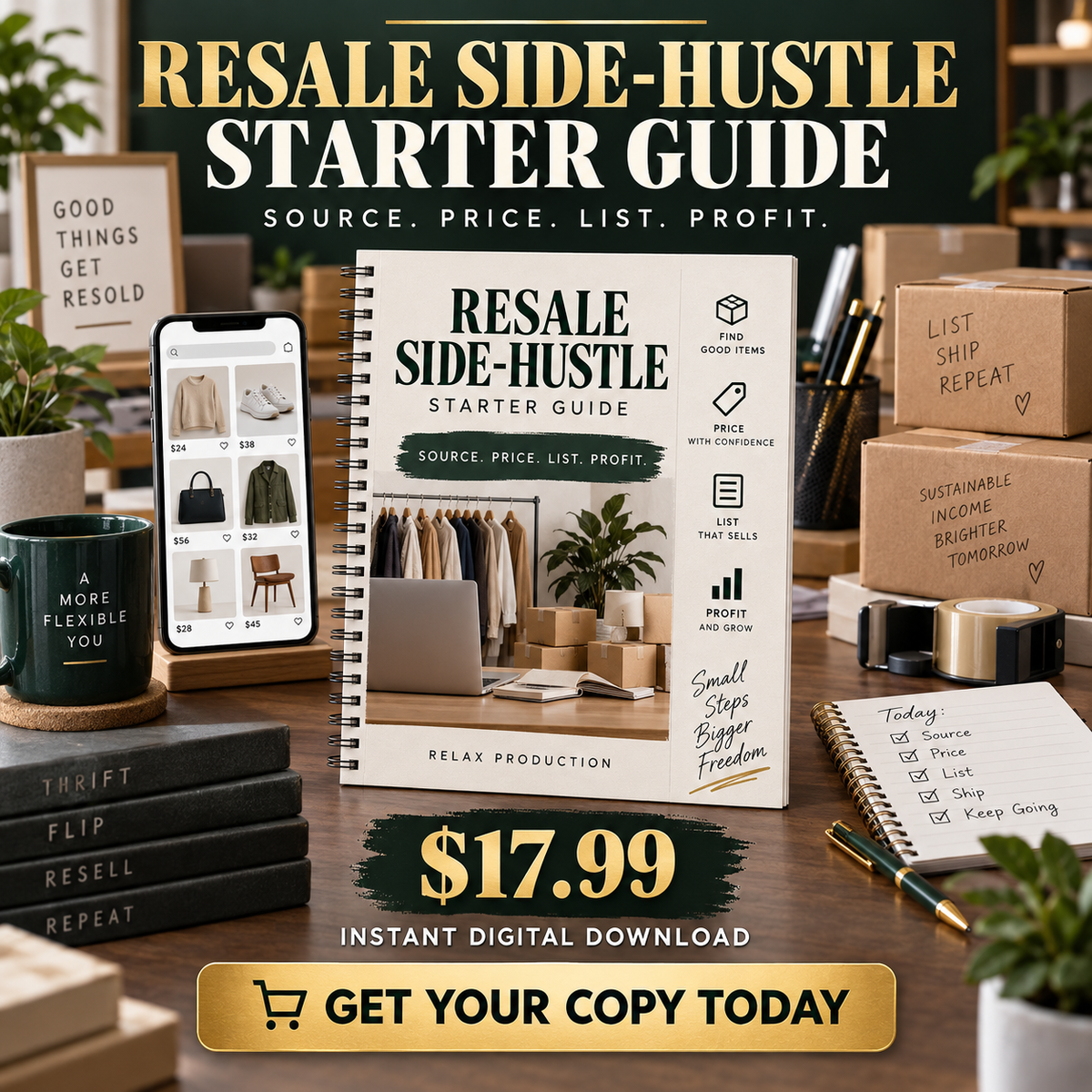 Resale Side-Hustle Starter Guide sales poster