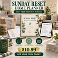 Sunday Reset Home Planner sales poster