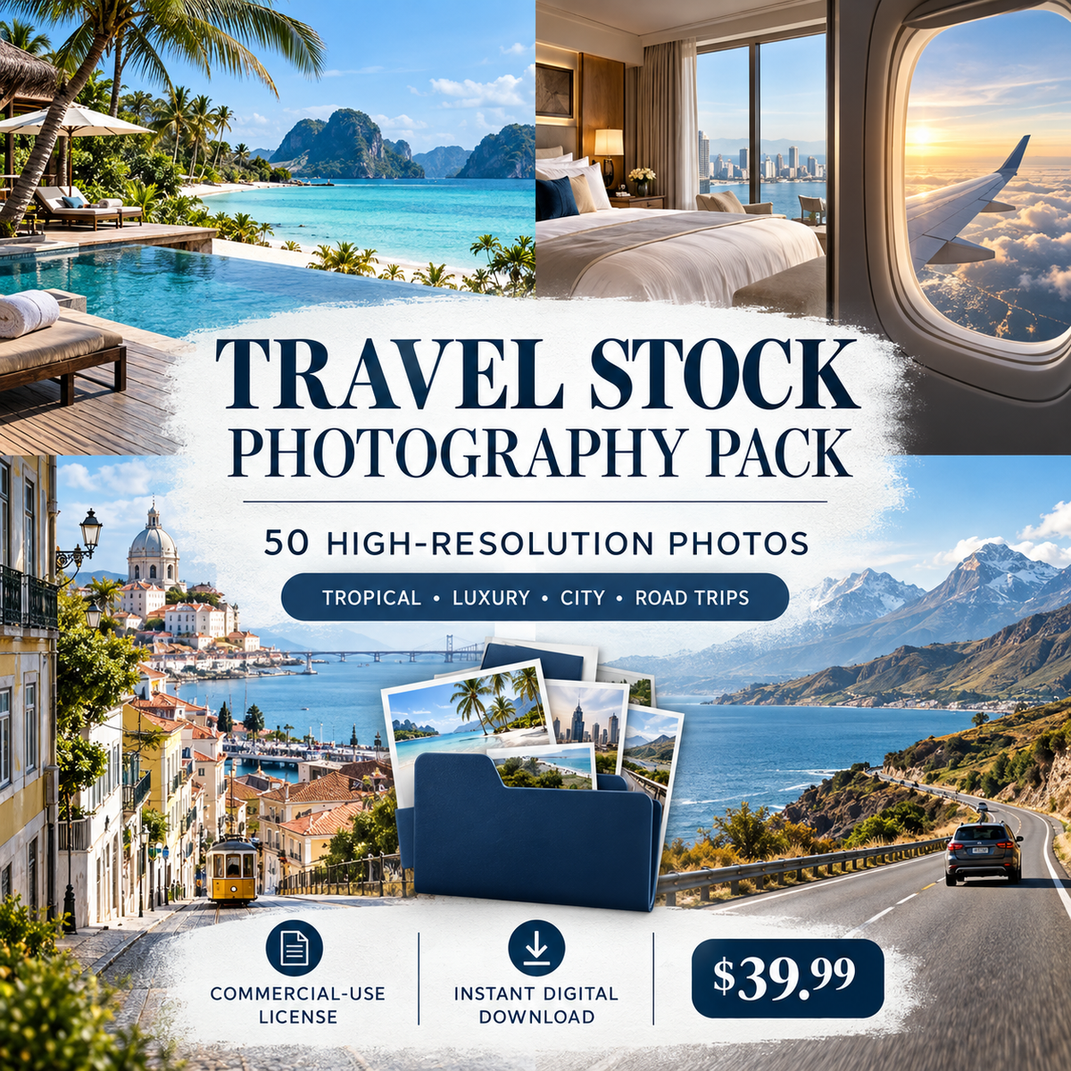 Travel Stock Photography Pack with 50 high-resolution commercial-use photos